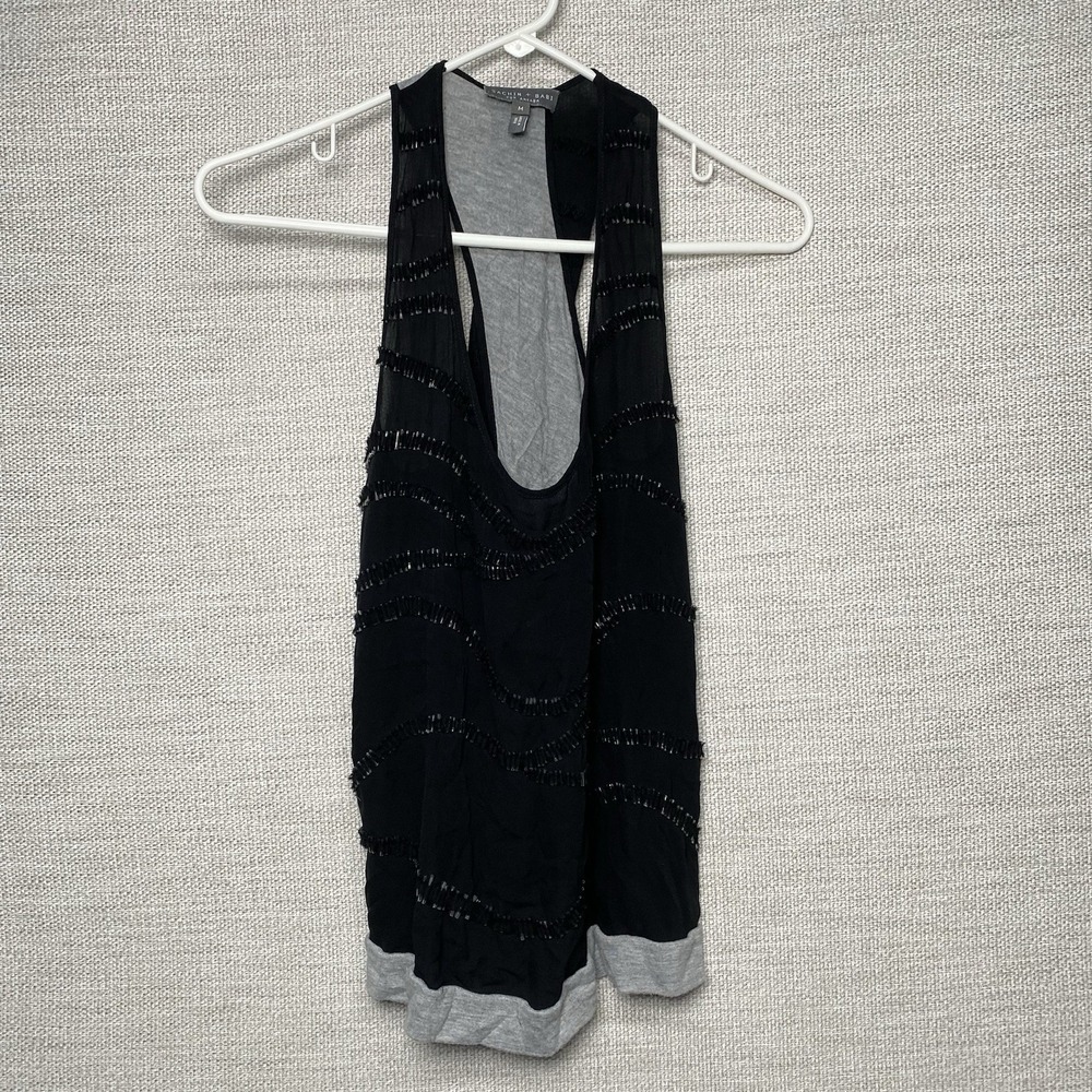 Sachin Babi Ankasa Racerback M Silk Beaded Indie Sleaze Rock Chic Y2K Glam Boho